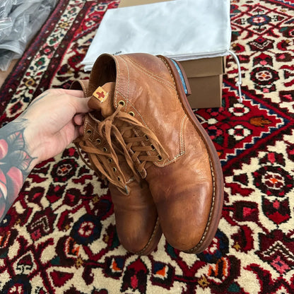 visvim brigadier boots in mid brown