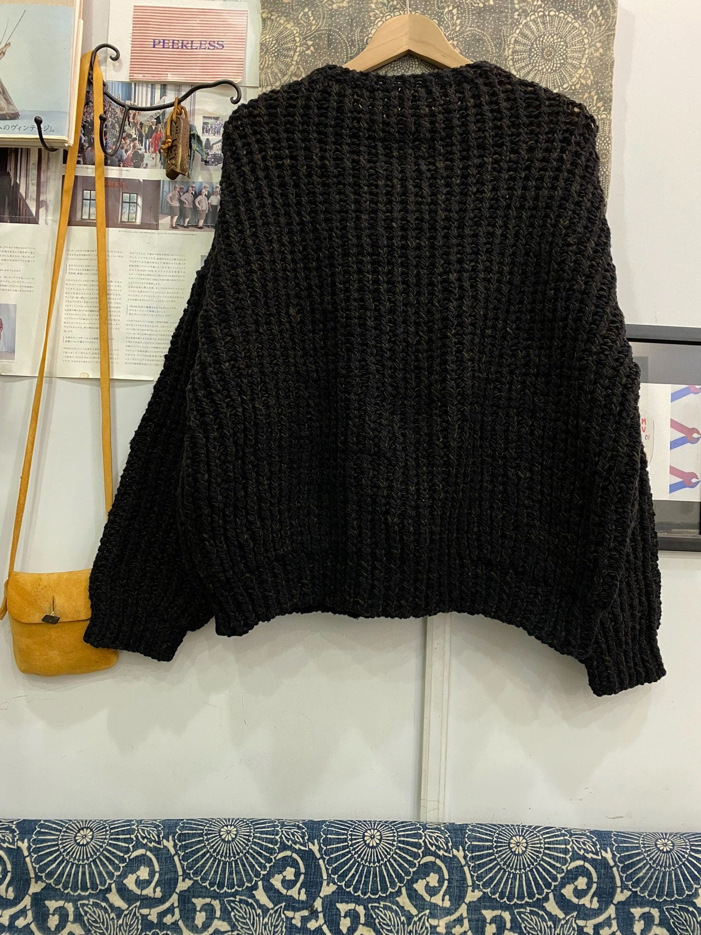 visvim hand-knit black wool sweater