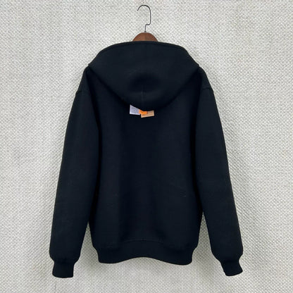 gray floral hoodie with black accents