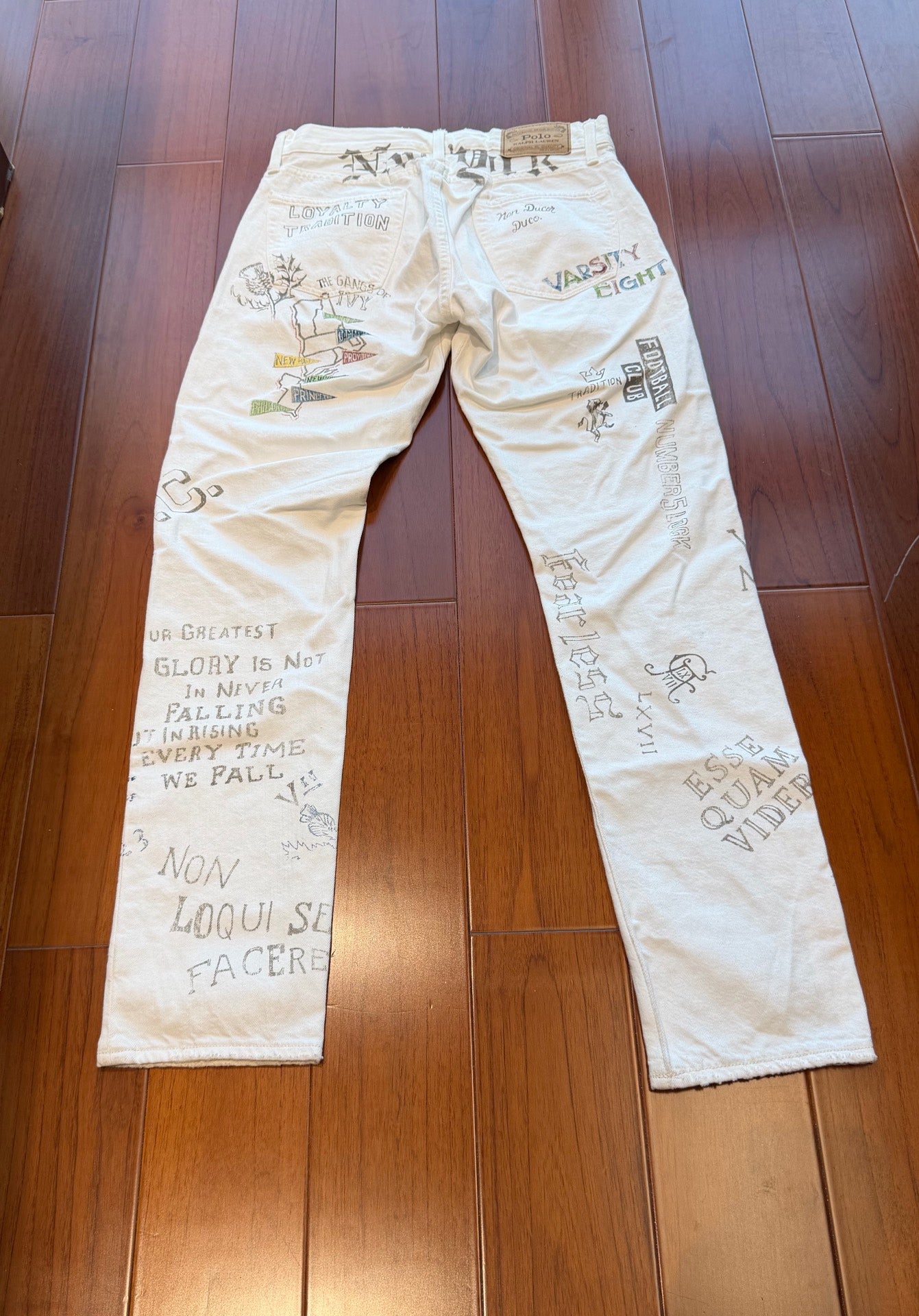 Ralph Lauren White Graffiti Jeans 30x32