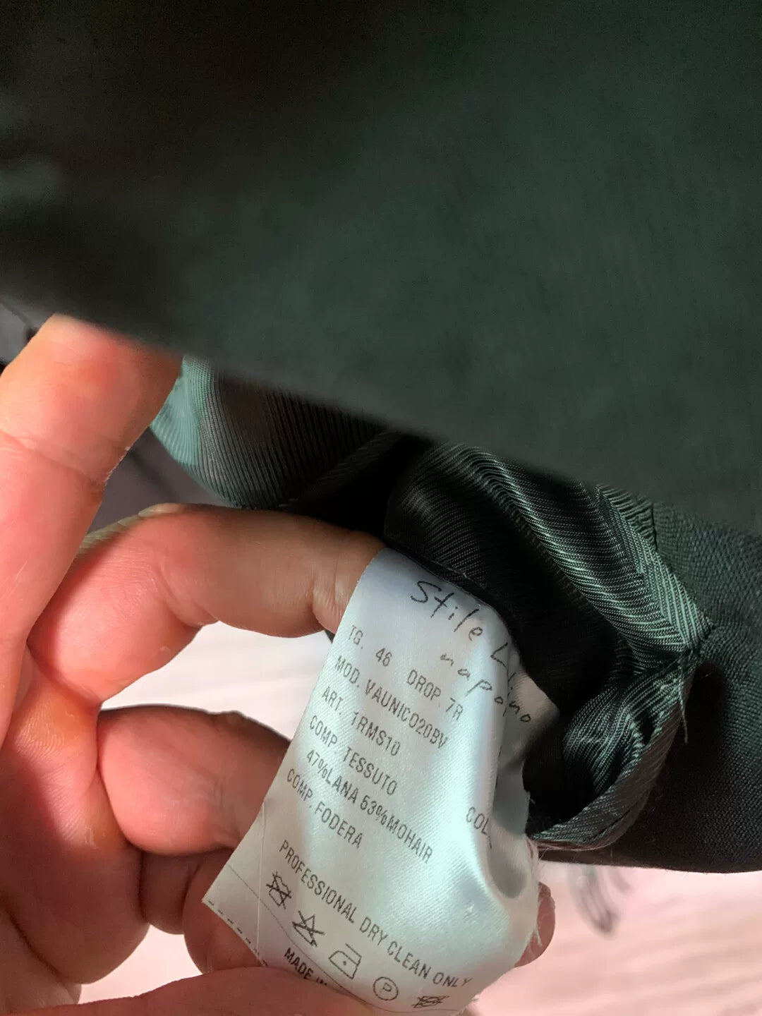 black italian tailored suit size 46