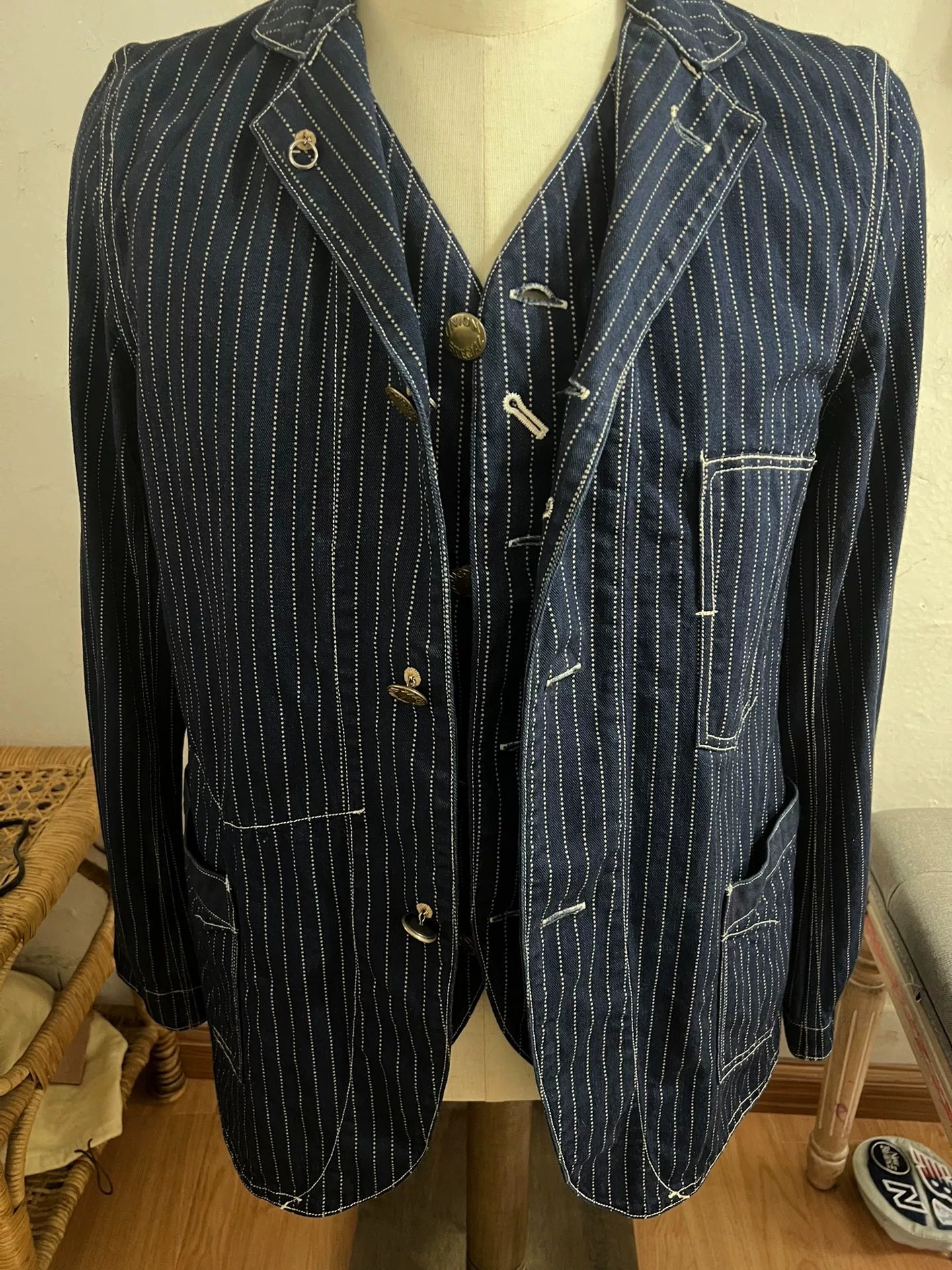 Freewheelers Discharge Print Coat & Vest Set