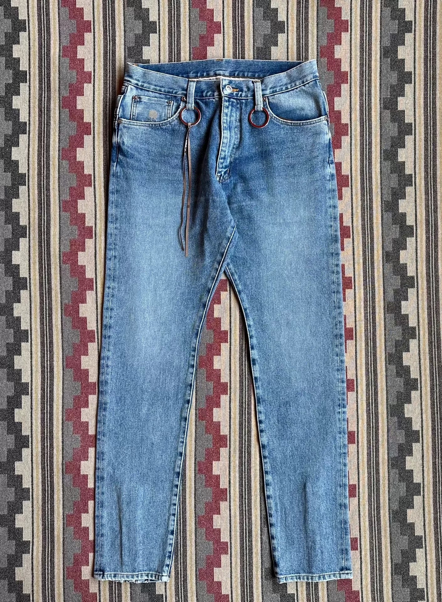 mastermind world skull embroidery denim pants