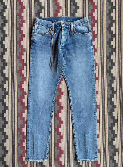 mastermind world skull embroidery denim pants