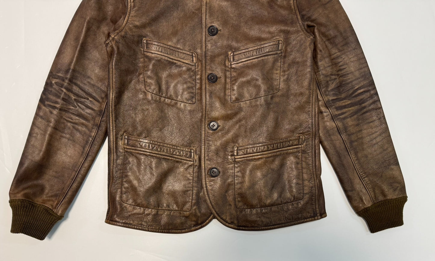 RRL Ralph Lauren Leather Car Coat