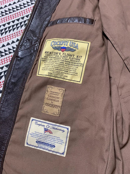 vintage black goat leather jacket by cockpit