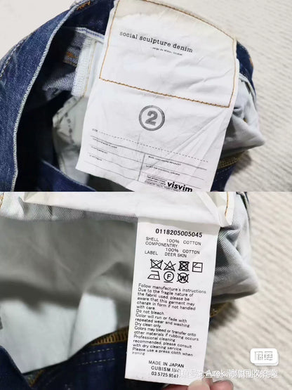 Visvim Dry4 Distressed Blue Denim