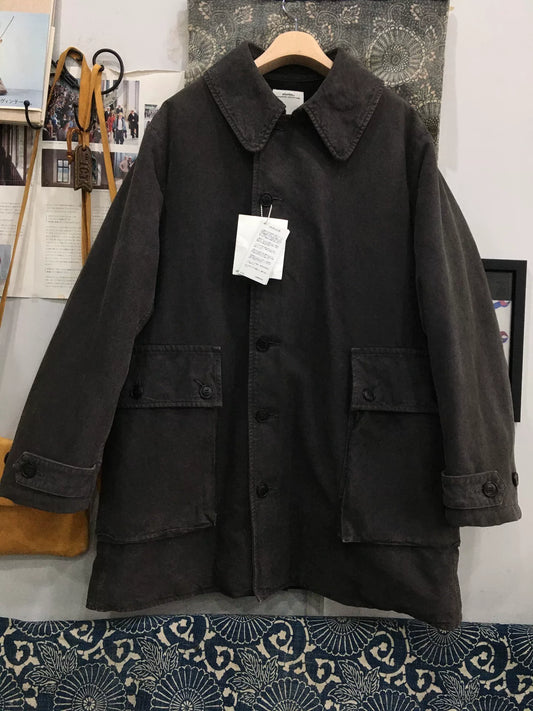 visvim winfield shearling coat in black