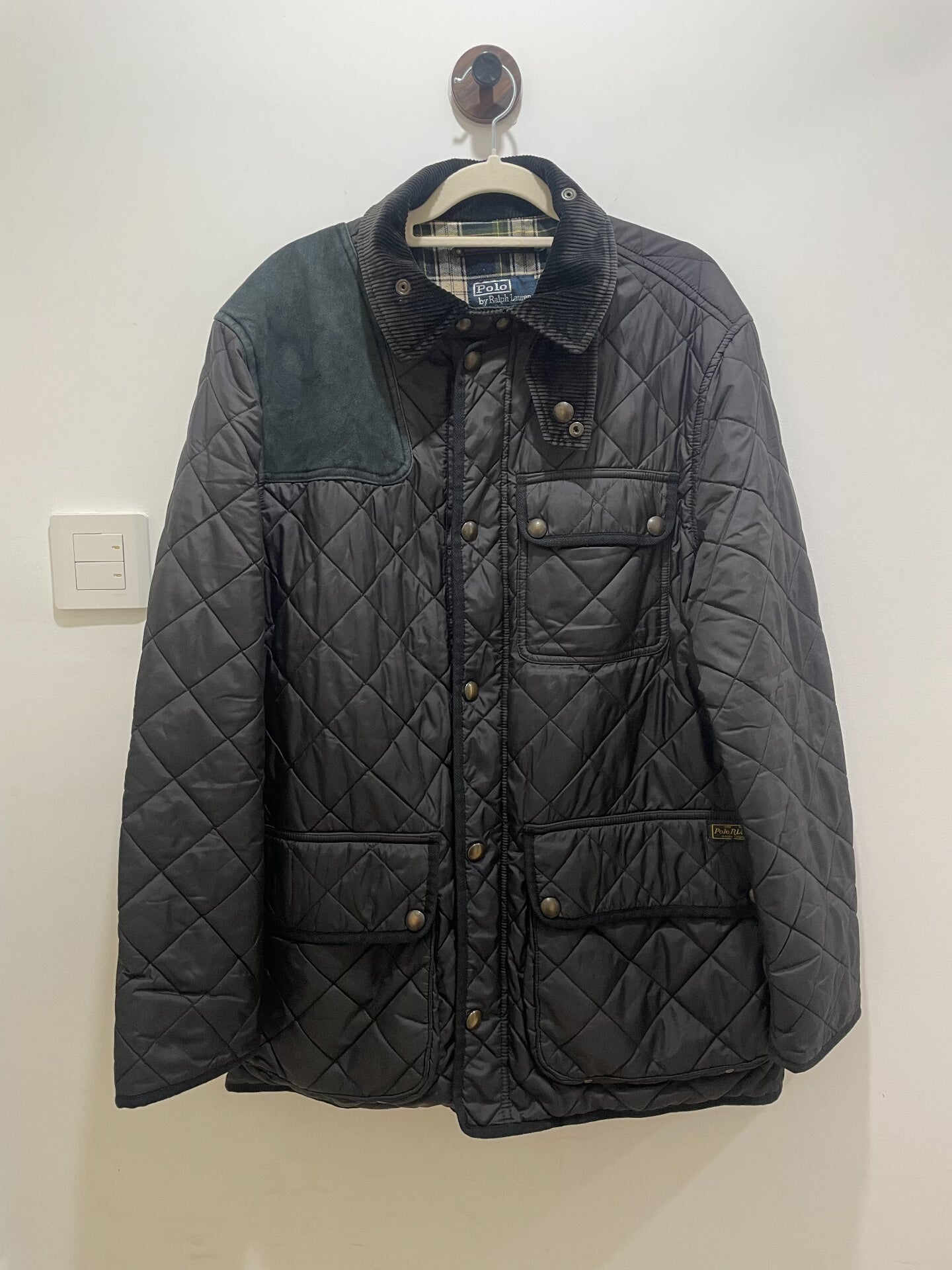 Quilted Cotton Jacket with Suede Detail