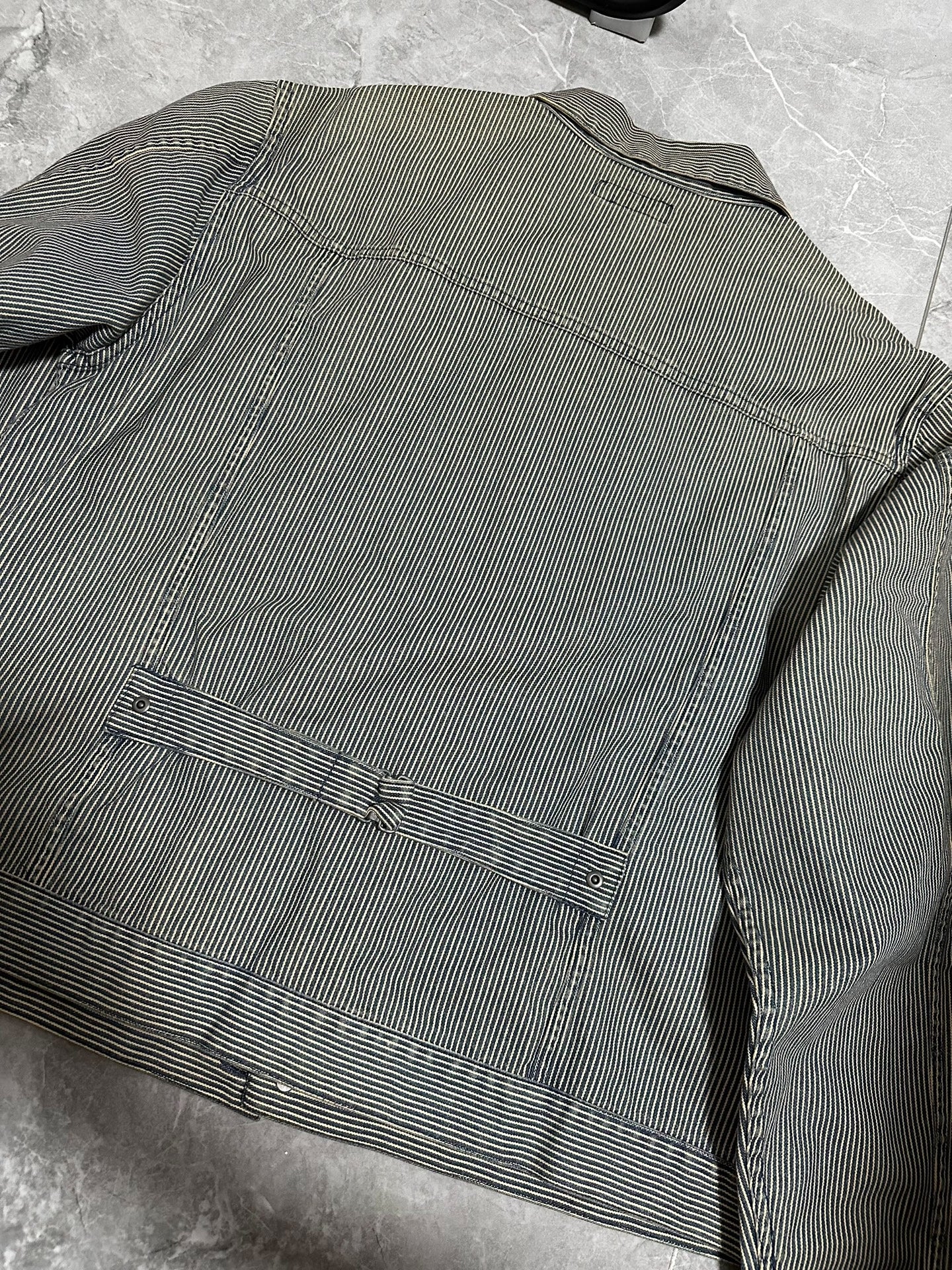 RRL Vintage Striped Distressed Railroad Jacket