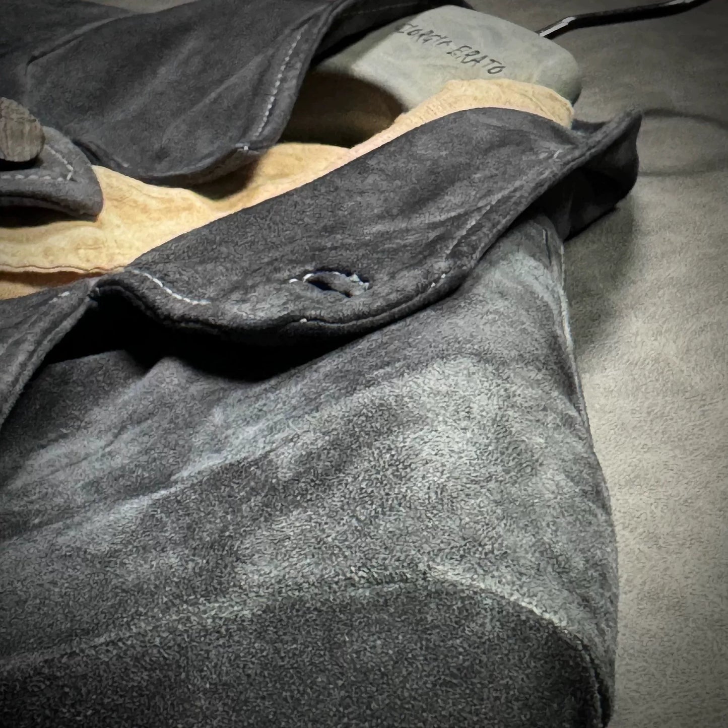 George Brato Men's Distressed Gray Suede Jacket