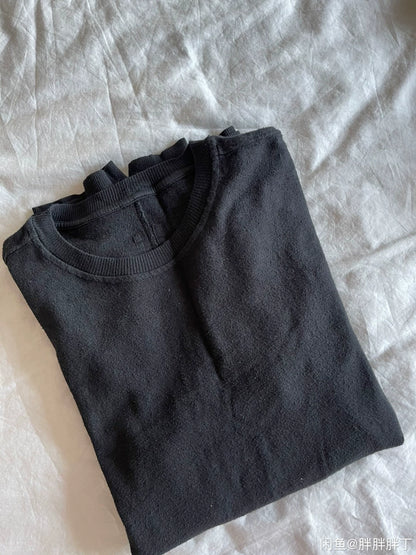 Rick Owens Men's Black Long-Sleeve Sweatshirt
