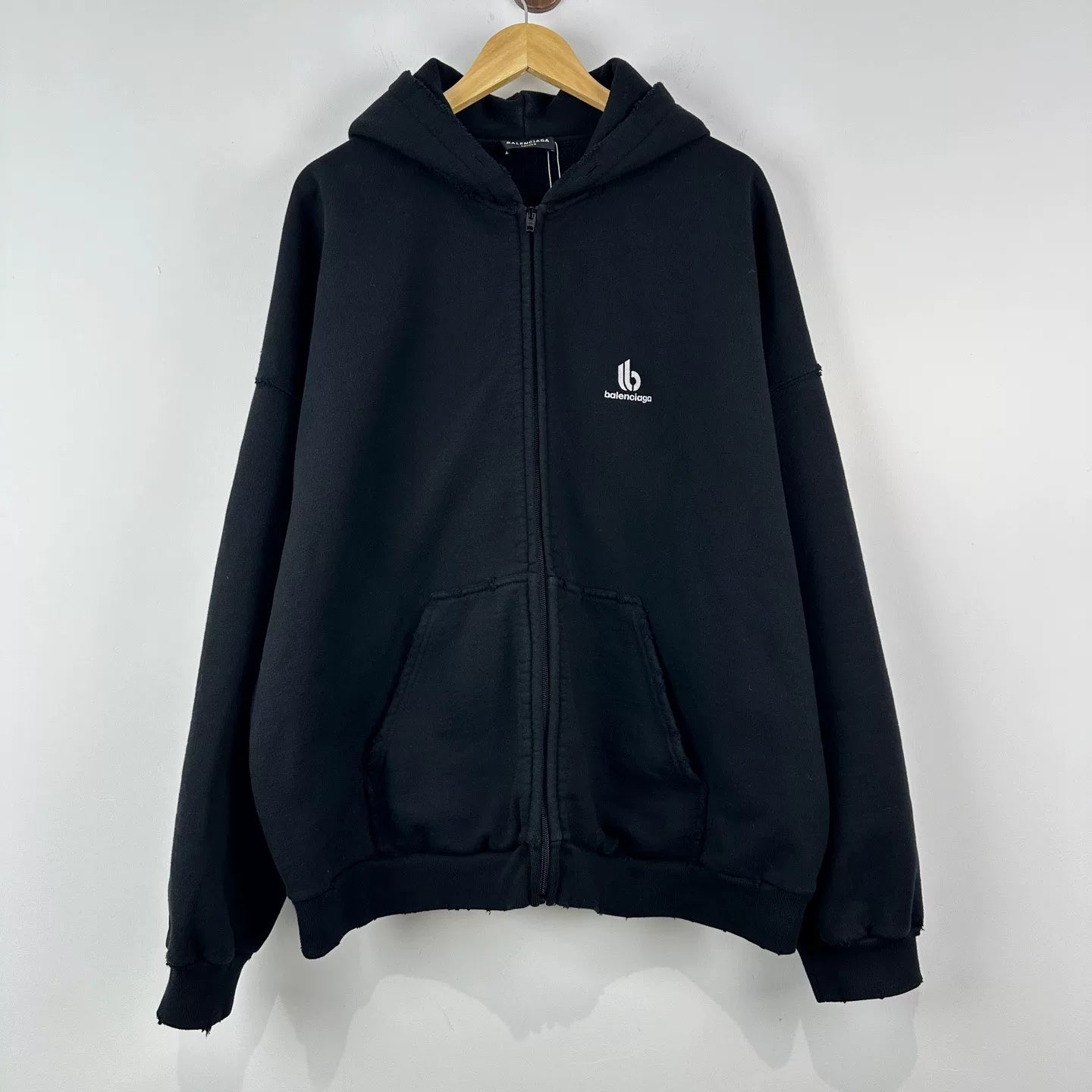 Balenciaga Logo Zip-Up Hoodie Jacket