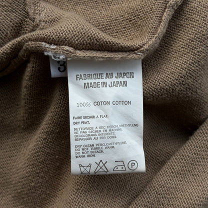 beige zip-up knitted cardigan