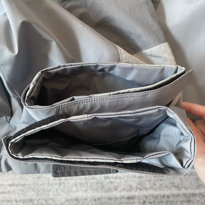 black gray blue zip pocket jacket