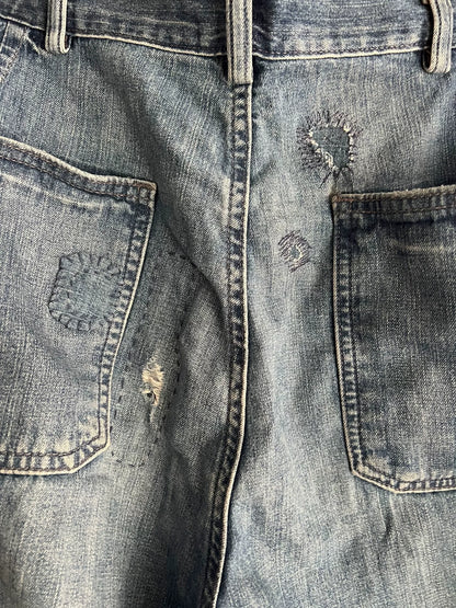 vintage distressed baggy denim pants