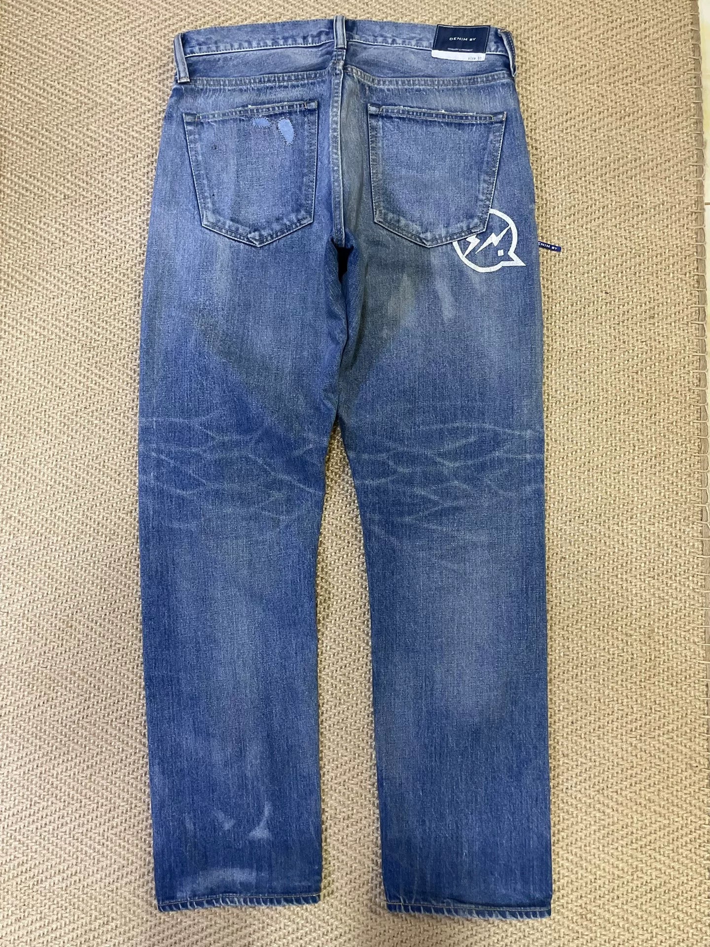 Denim by Vanquish Fragment Distressed Washed Jeans