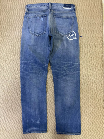 Denim by Vanquish Fragment Distressed Washed Jeans