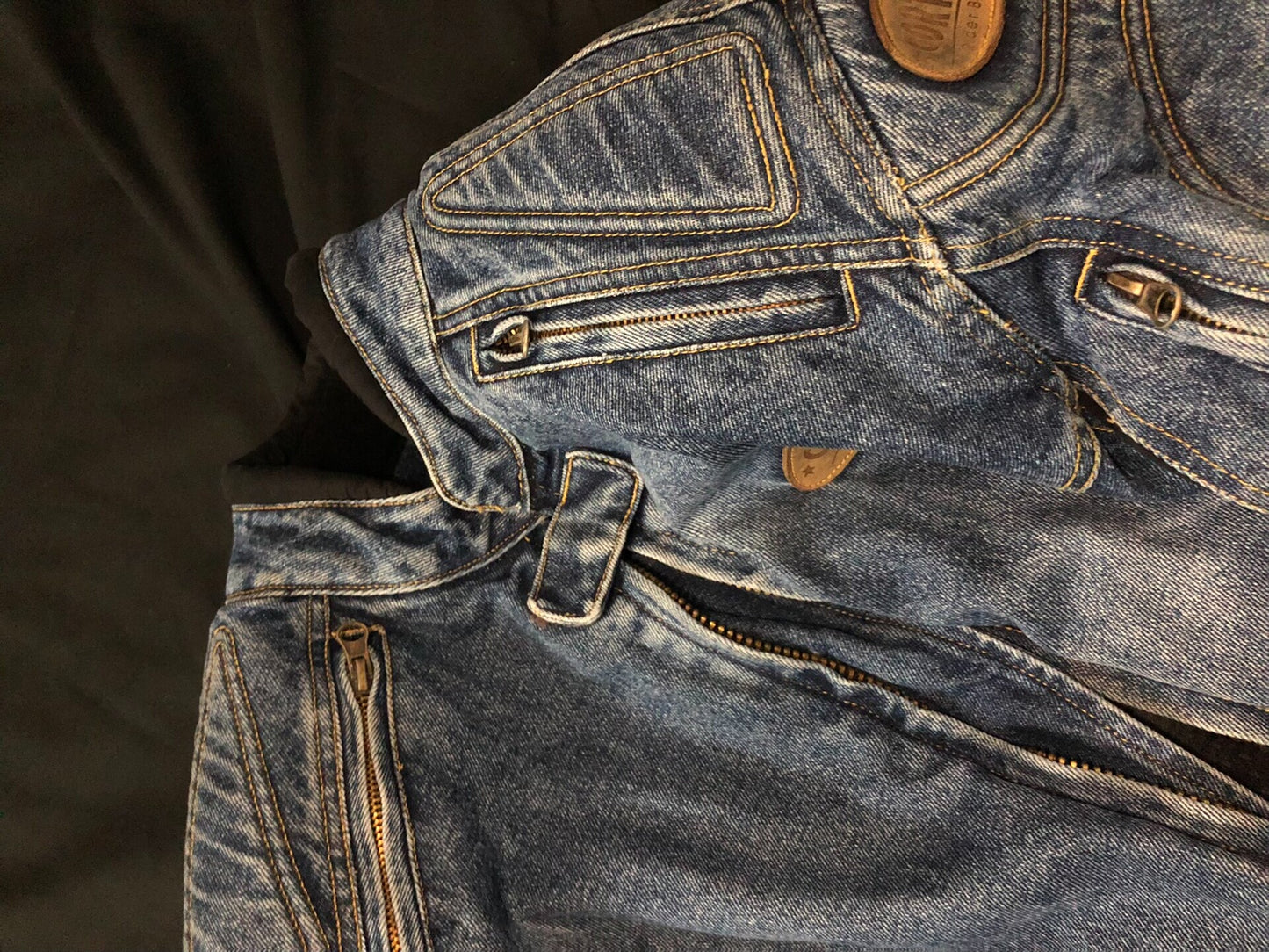 vintage motorcycle denim jacket from 90s