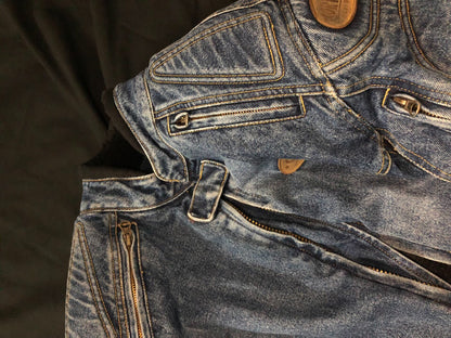 vintage motorcycle denim jacket from 90s