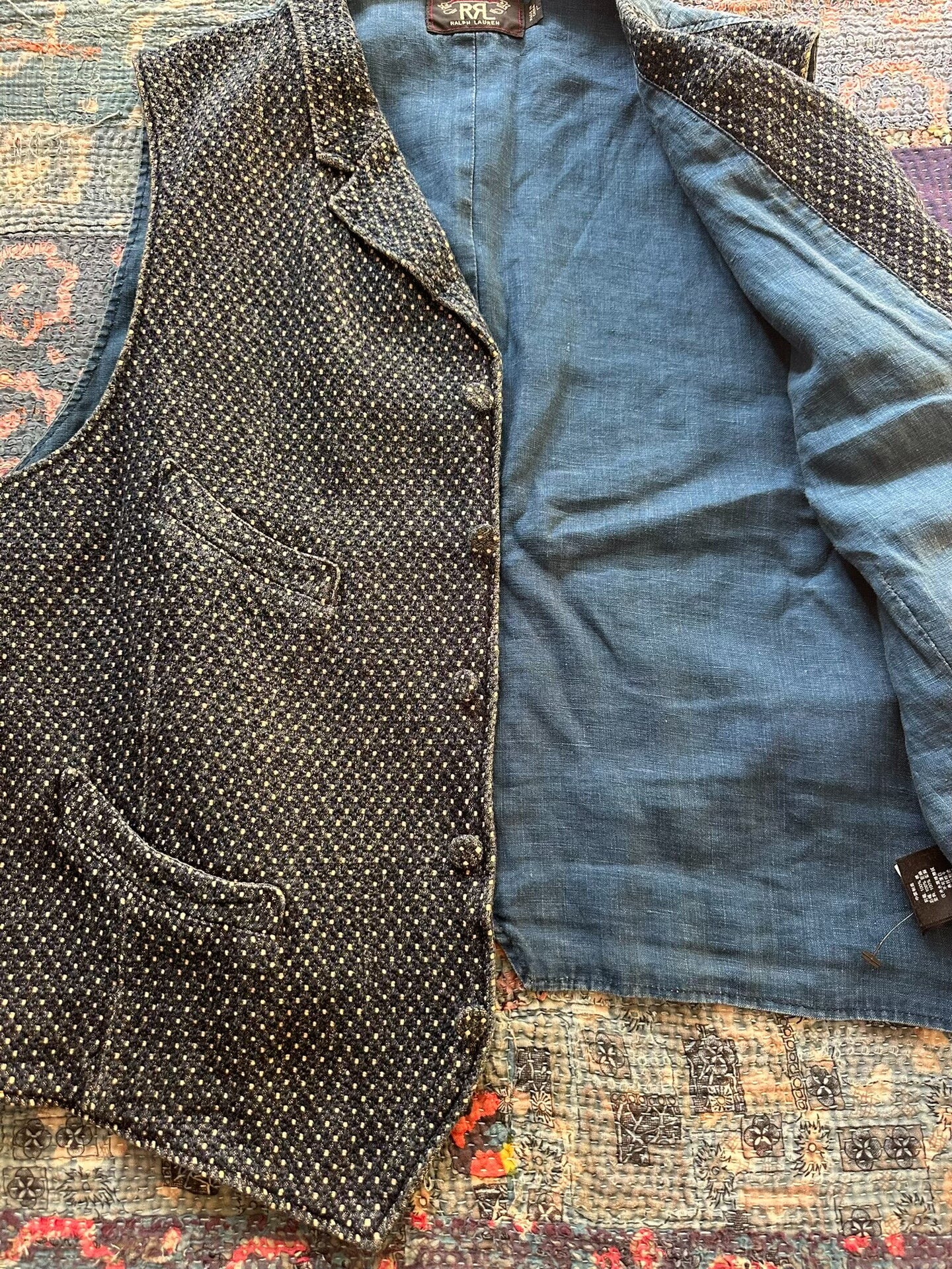 RRL Indigo Dyed Vintage Vest