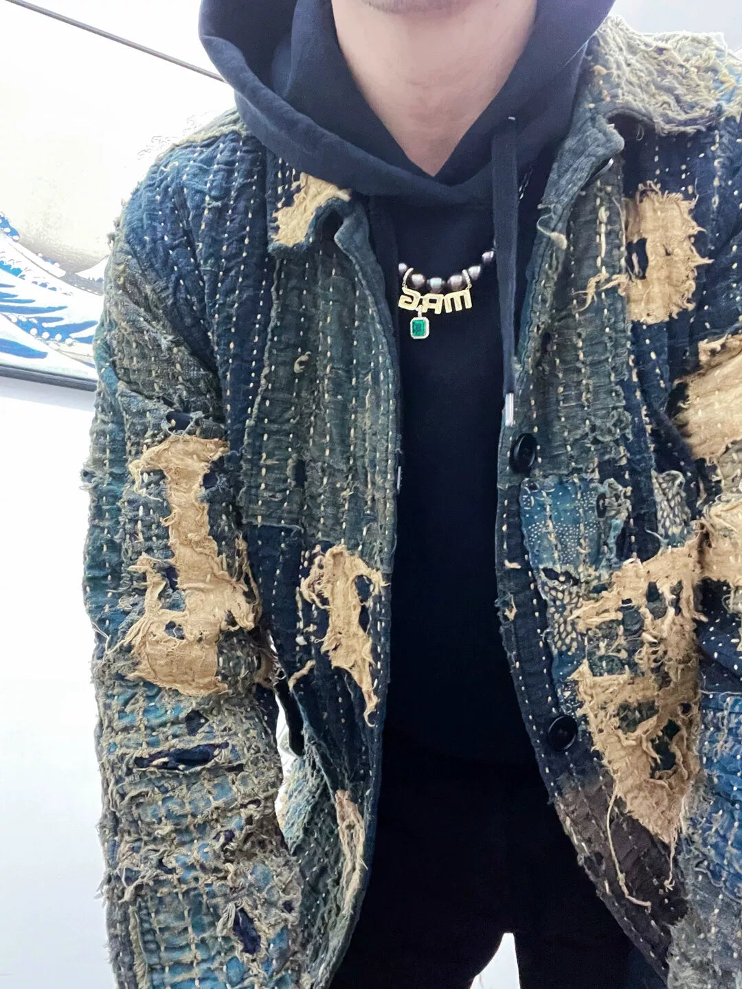 boro kofu custom patchwork denim coat