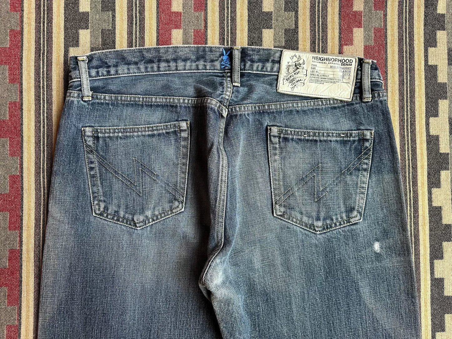 neighborhood washed mid denim pants size XL