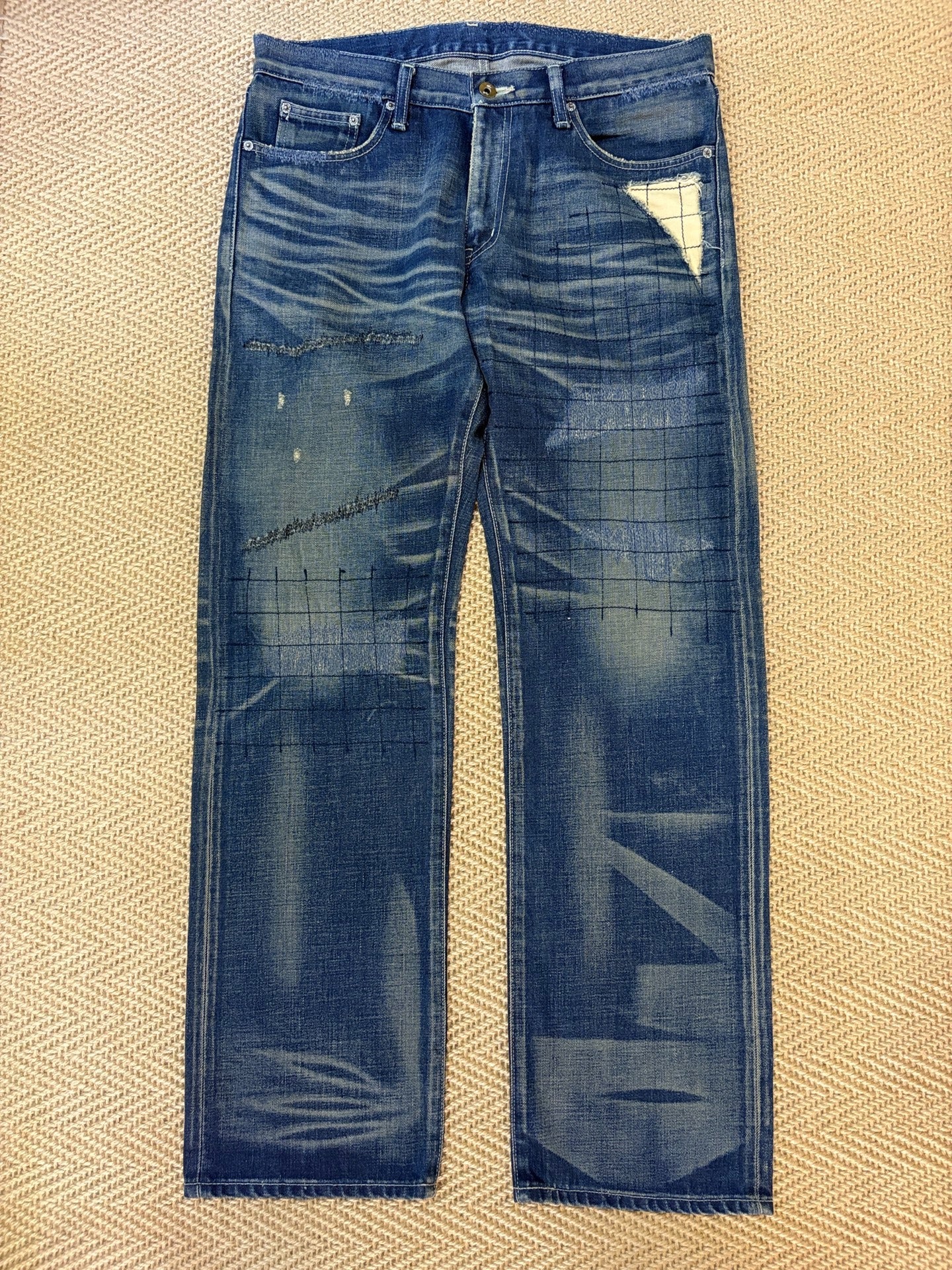 NEIGHBORHOOD 08EX Washed Distressed Jeans