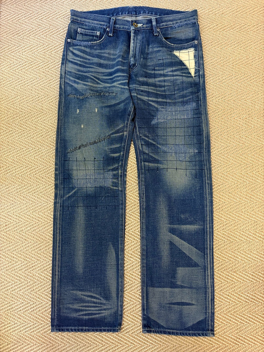 NEIGHBORHOOD 08EX Washed Distressed Jeans