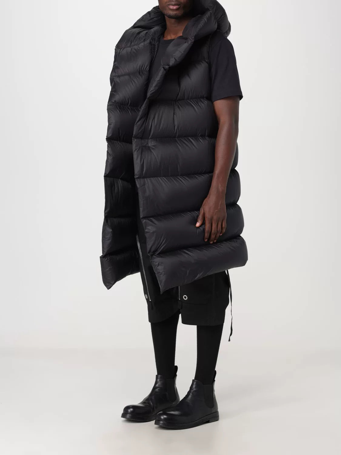 rick owens hooded down vest size 48