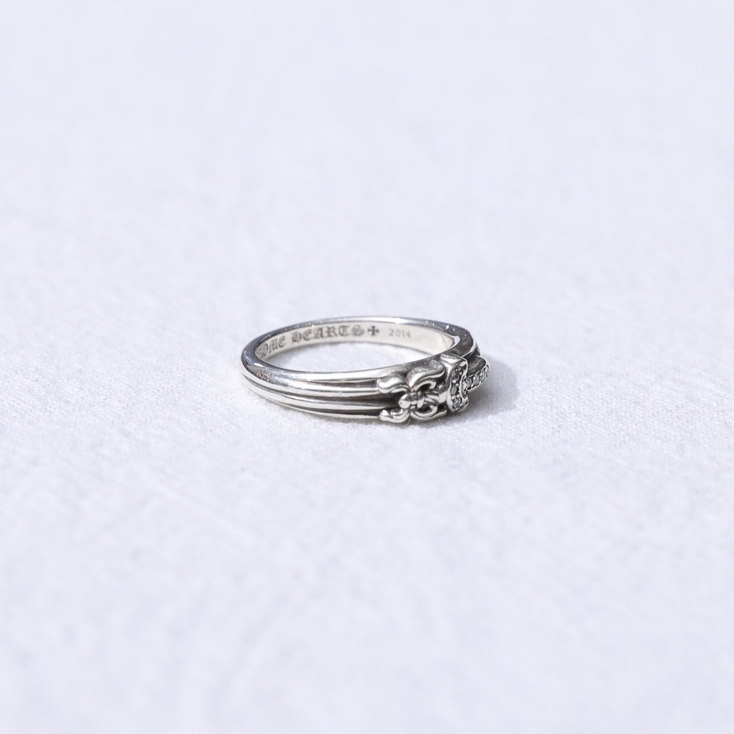 Chrome Hearts 925 Silver White Diamond Sword Ring