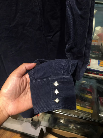 levi's lvc corduroy shirt in navy and wine