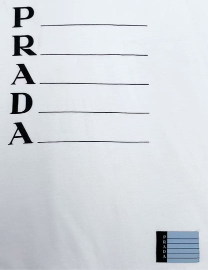 prada white logo hoodie with triangle tag