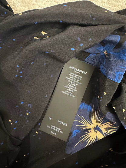 Saint Laurent Black Floral Short-Sleeve Shirt