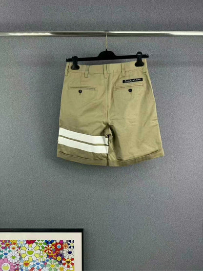 gucci embroidered bee shorts in beige
