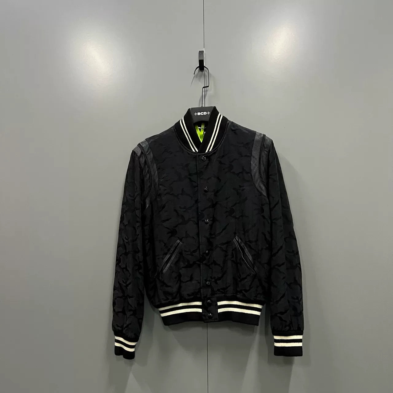 Saint Laurent Black Camouflage Baseball Jacket