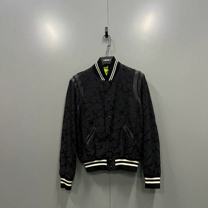 Saint Laurent Black Camouflage Baseball Jacket