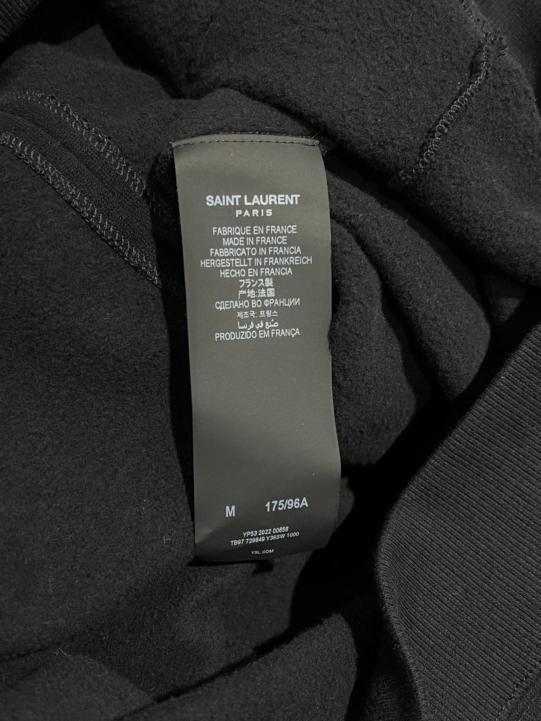 Saint Laurent Black Cotton Hoodie