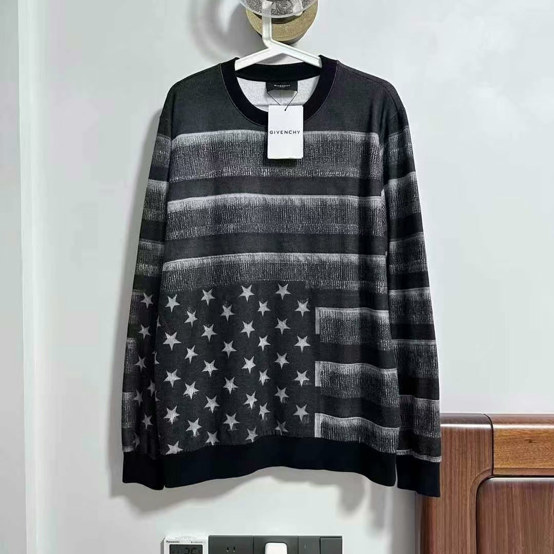 givenchy classic star stripe sweatshirt size small