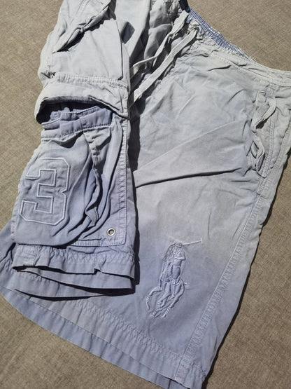 RRL Vintage Blue Dye Distressed Shorts