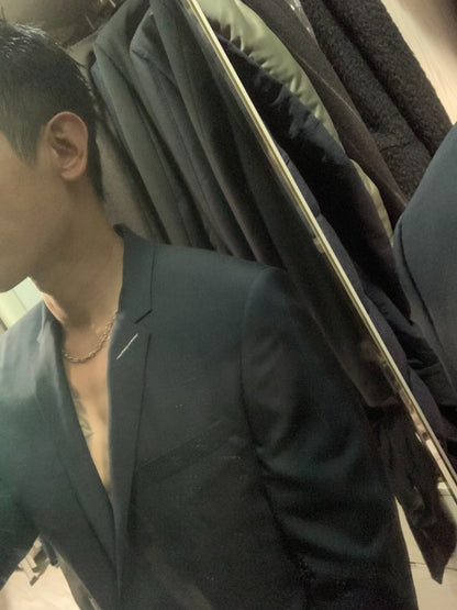 dior homme blue cashmere blazer size 48