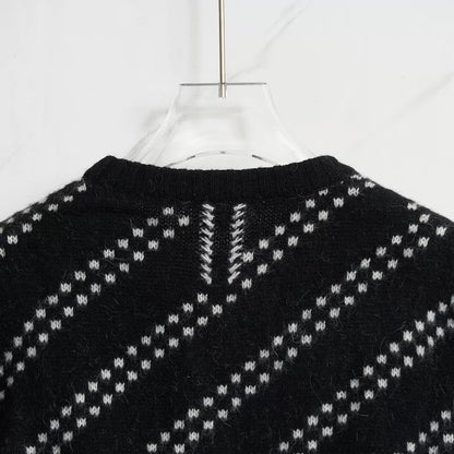 Saint Laurent Men's Checked Jacquard Sweater