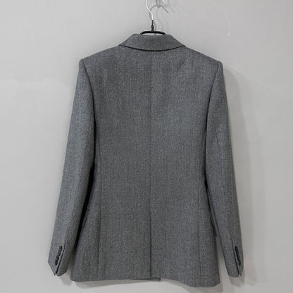 Saint Laurent Gray Double-Breasted Blazer