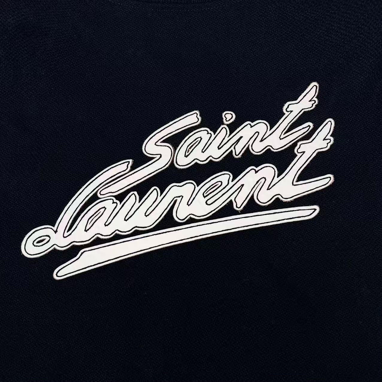 Saint Laurent Striped Embroidered Baseball Jacket