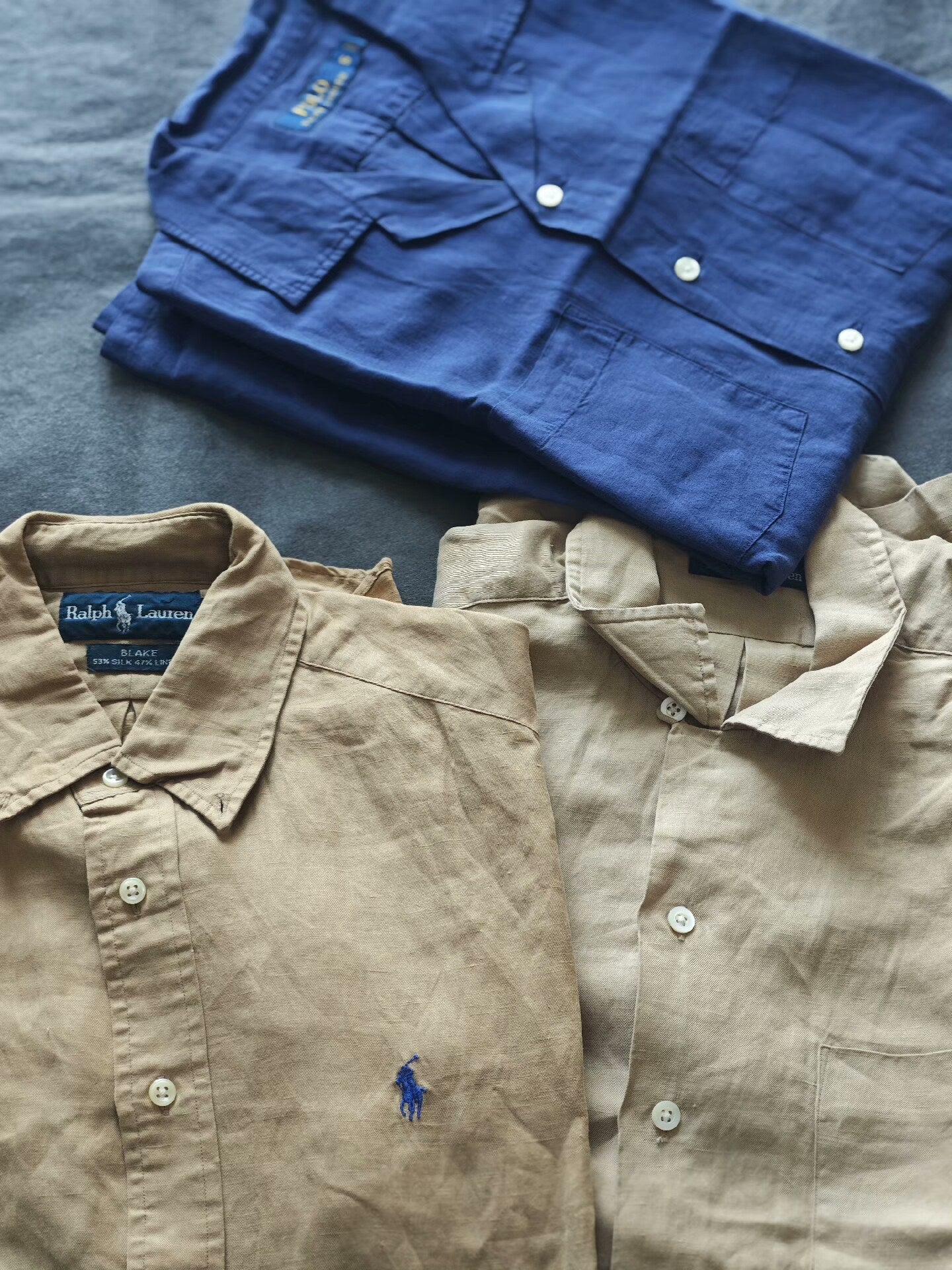 RL Polo Khaki Linen Short Sleeve Shirt