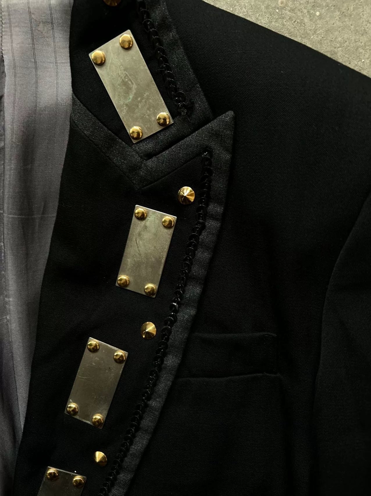 Kohshin Satoh Studded Lapel Blazer Jacket