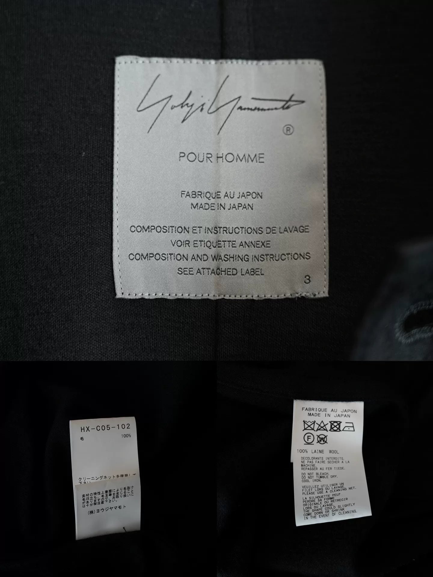 black wool cape coat by Yohji Yamamoto