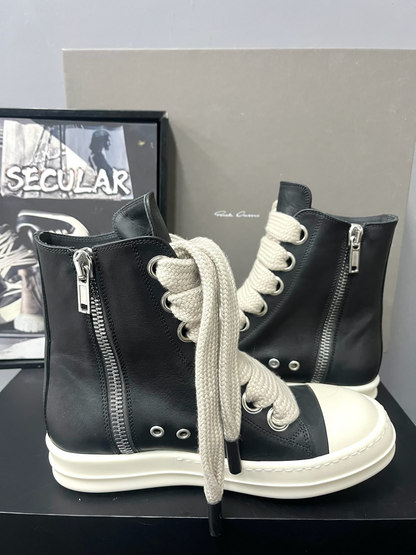 Rick Owens 24FW High-Top Leather Sneakers