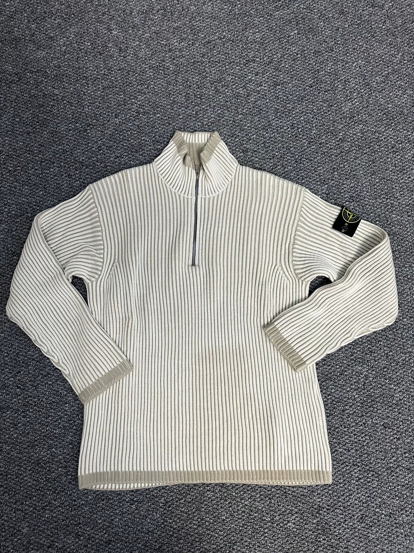 stone island half-zip knitted sweater