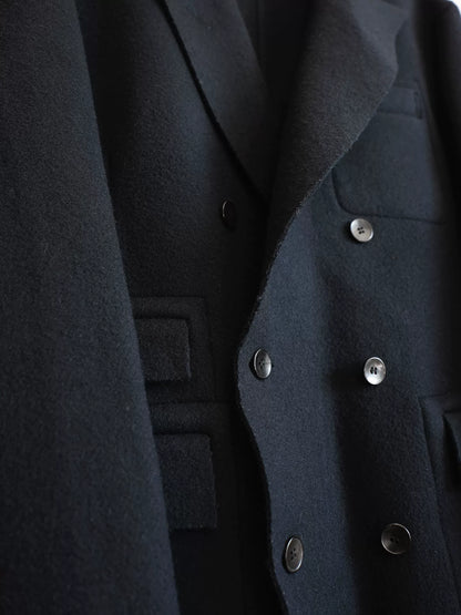 Yohji Yamamoto Double-Breasted Black Suit Coat